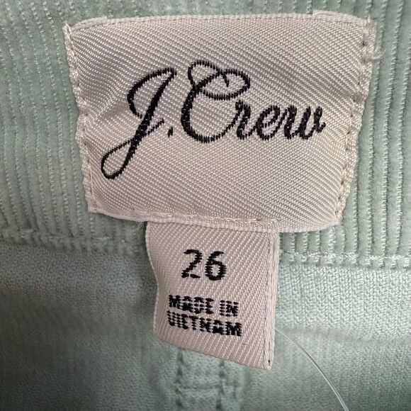 J Crew Vintage Slim Straight Womens 26 Mint Green Corduroy Zip Fly Mid Rise NWT - Picture 4 of 9